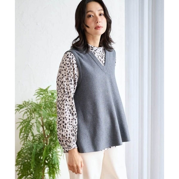 ジョルジュ・レッシュ（ES RECH）/[セットアップ対応]Vネックフレアニットベスト