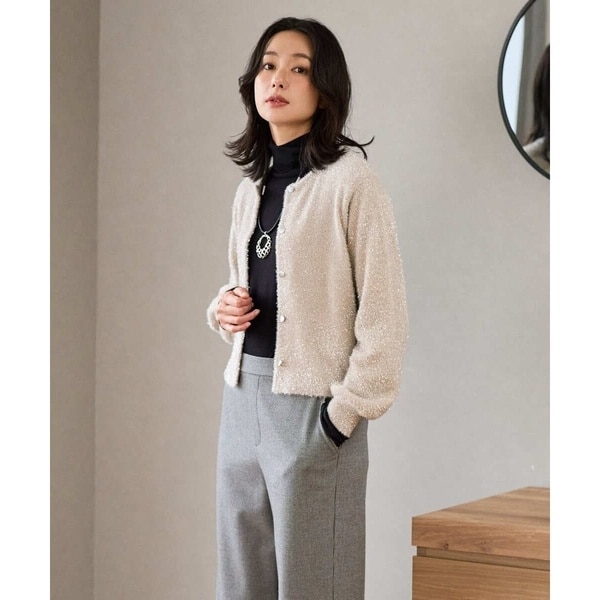 ジョルジュ・レッシュ（ES RECH）/メタリックシャギーショートカーディガン