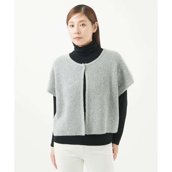 ジャンニ・ロ・ジュディチェ（GIANNI LO GIUDICE）/ウール混スパンコールニットカーディガン