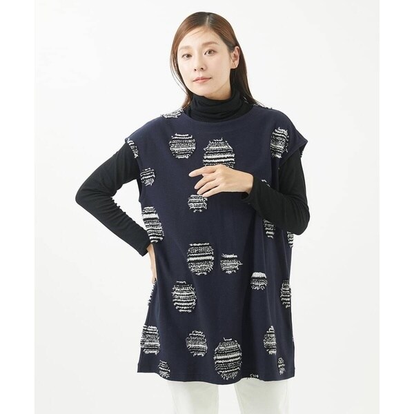 ジャンニ・ロ・ジュディチェ（GIANNI LO GIUDICE）/[洗える・日本製]ドットジャガードカットソーチュニック