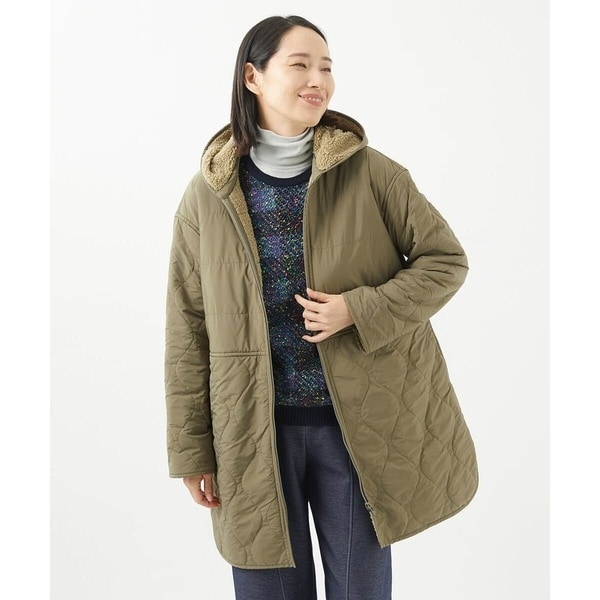 ジャンニ・ロ・ジュディチェ（GIANNI LO GIUDICE）/ツートンヒョウタン柄ボアキルトコート