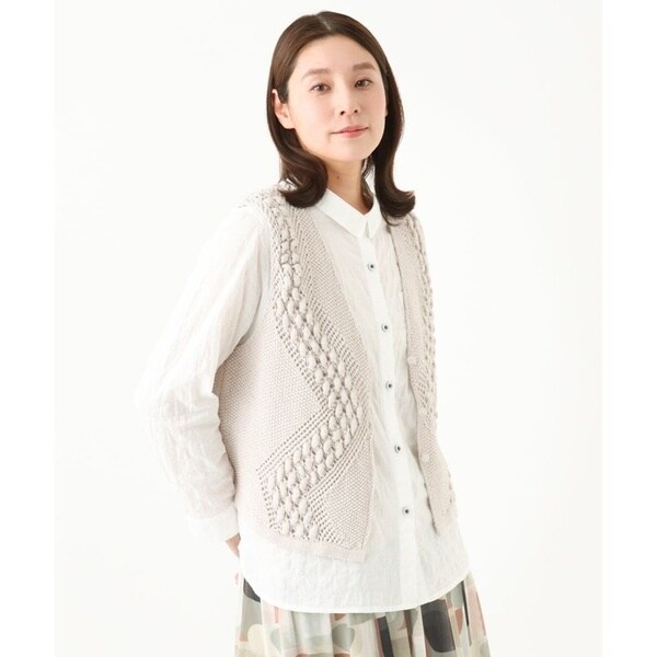 ジャンニ・ロ・ジュディチェ（GIANNI LO GIUDICE）/[洗える]透かし編みGAUSSニットベスト