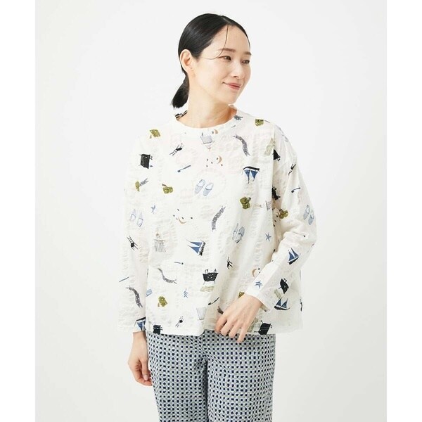 ジャンニ・ロ・ジュディチェ（GIANNI LO GIUDICE）/[洗える・日本製]バスルームリップルプリントカットソー