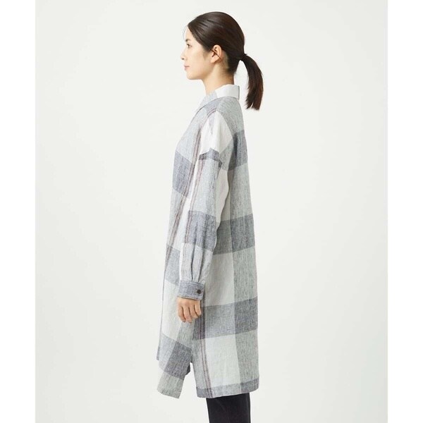 ジャンニ・ロ・ジュディチェ（GIANNI LO GIUDICE）/[洗える]リネンチェックロングシャツブラウス