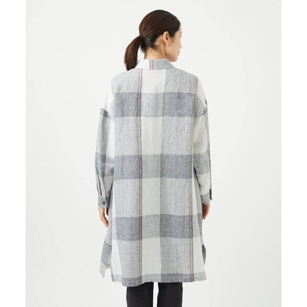 ジャンニ・ロ・ジュディチェ（GIANNI LO GIUDICE）/[洗える]リネンチェックロングシャツブラウス