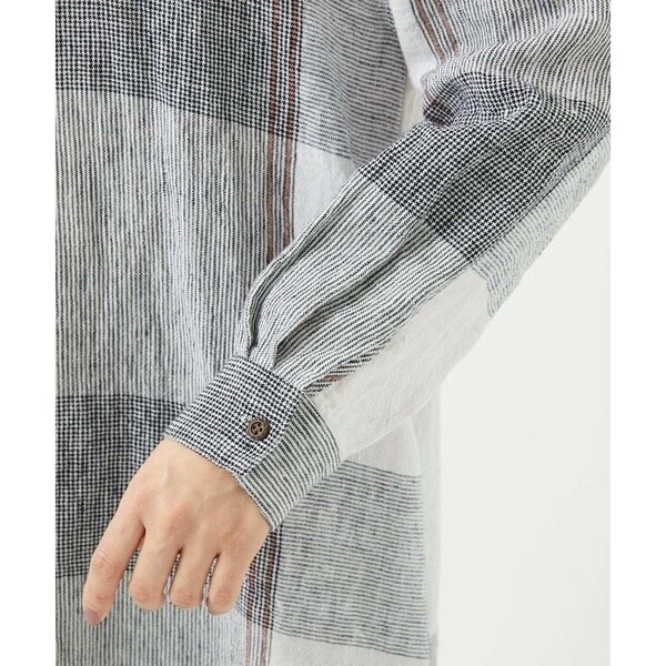 ジャンニ・ロ・ジュディチェ（GIANNI LO GIUDICE）/[洗える]リネンチェックロングシャツブラウス