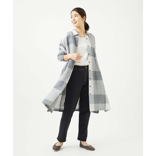 ジャンニ・ロ・ジュディチェ（GIANNI LO GIUDICE）/[洗える]リネンチェックロングシャツブラウス