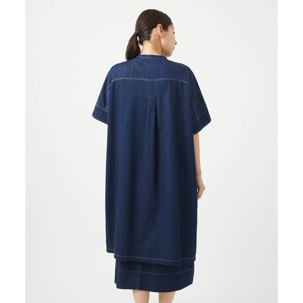 二重織ガーゼデニムワンピース 二重織ガーゼデニムワンピース