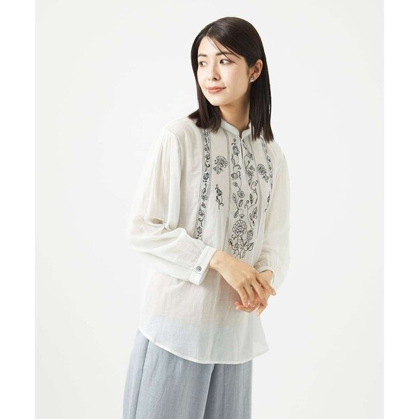 ジャンニ・ロ・ジュディチェ（GIANNI LO GIUDICE）/[洗える]コットンガーゼ刺繍ブラウス