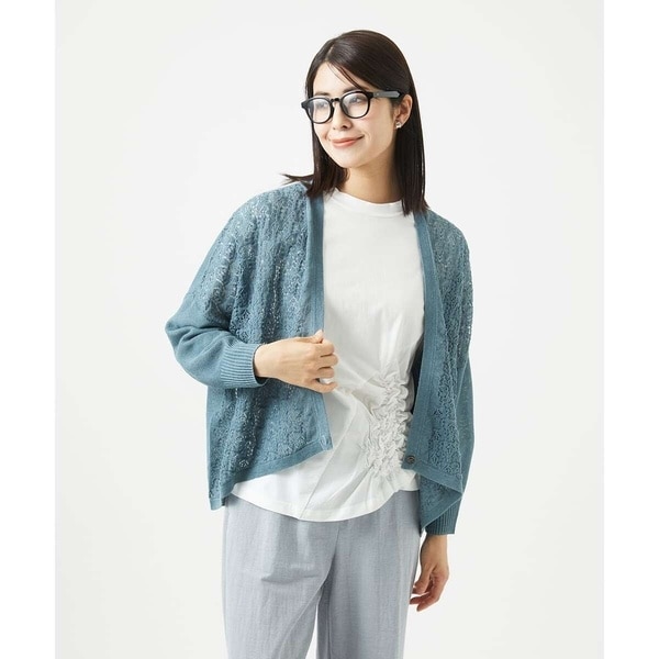 ジャンニ・ロ・ジュディチェ（GIANNI LO GIUDICE）/透かし柄ニットカーディガン