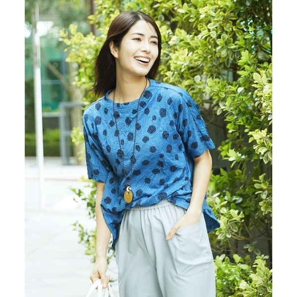 ジャンニ・ロ・ジュディチェ（GIANNI LO GIUDICE）/[洗える・日本製]麻混ドットワッシャージャガードカットソー