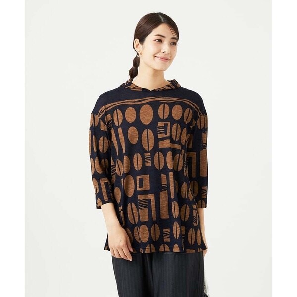 ジャンニ・ロ・ジュディチェ（GIANNI LO GIUDICE）/[洗える・日本製]コーヒービーンズプリントカットソープルオーバー