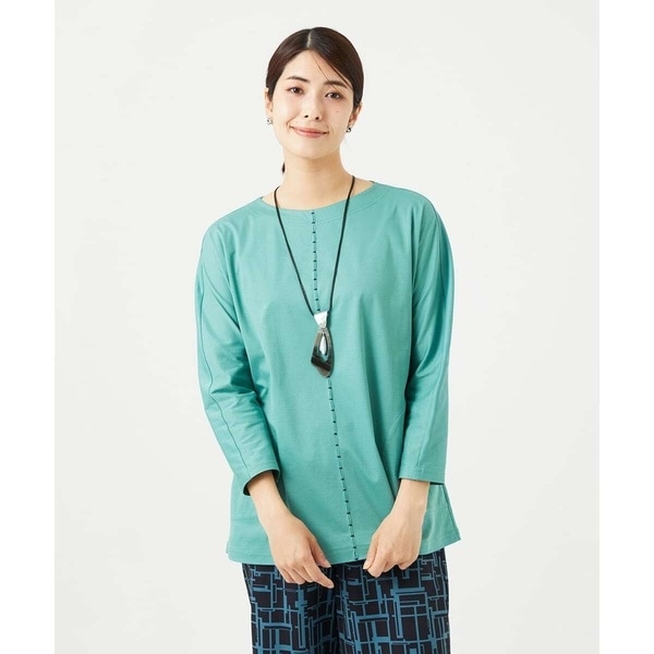 ジャンニ・ロ・ジュディチェ（GIANNI LO GIUDICE）/[洗える]アンチスウェットステッチ刺繍チュニックカットソー