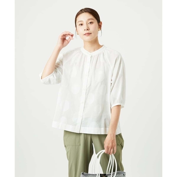 ジャンニ・ロ・ジュディチェ（GIANNI LO GIUDICE）/[洗える]ドットジャガードシャツブラウス