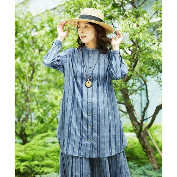 ジャンニ・ロ・ジュディチェ（GIANNI LO GIUDICE）/[洗える]ドビーシャーリングロングブラウス