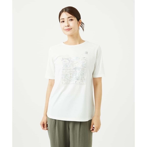 ジャンニ・ロ・ジュディチェ（GIANNI LO GIUDICE）/[接触冷感・洗える・日本製]クールローレルスカイコット刺繍カットソー