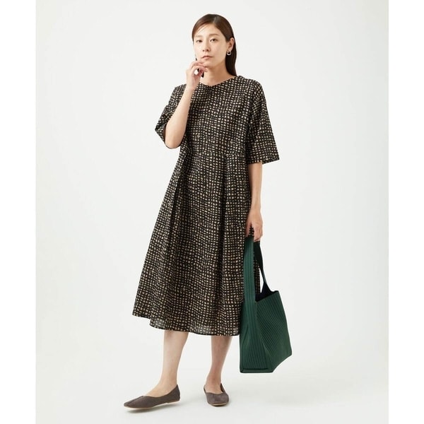 ジャンニ・ロ・ジュディチェ（GIANNI LO GIUDICE）/[洗える・日本製]ミラクルウェーブブロックプリントワンピース