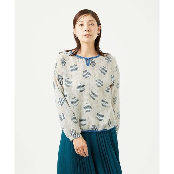 ジャンニ・ロ・ジュディチェ（GIANNI LO GIUDICE）/[洗える・日本製]サッカードットプリントブラウス