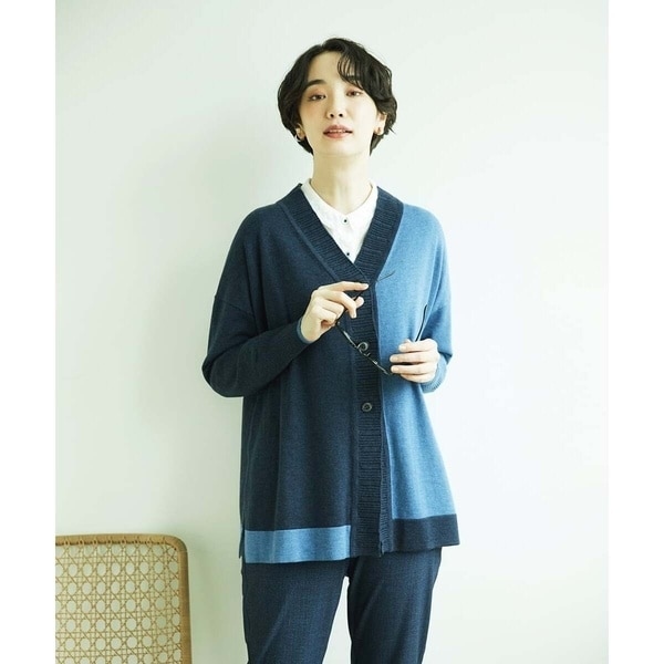 ジャンニ・ロ・ジュディチェ（GIANNI LO GIUDICE）/[洗える]バイカラーニットカーディガン