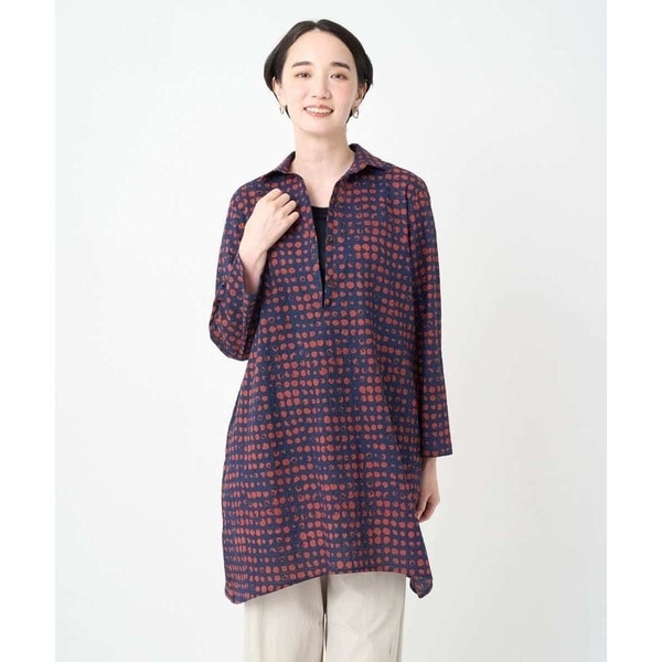 ジャンニ・ロ・ジュディチェ（GIANNI LO GIUDICE）/[洗える・日本製]塩縮イレギュラードットロングブラウス