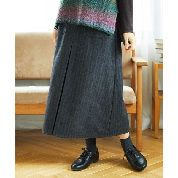 ジャンニ・ロ・ジュディチェ（GIANNI LO GIUDICE）/[洗える]レーヨン混ストレッチチェックスカート_2