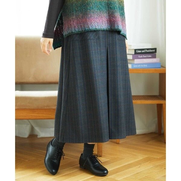 ジャンニ・ロ・ジュディチェ（GIANNI LO GIUDICE）/[洗える]レーヨン混ストレッチチェックスカート_3