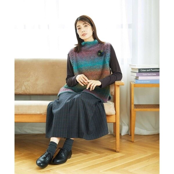 ジャンニ・ロ・ジュディチェ（GIANNI LO GIUDICE）/[洗える]レーヨン混ストレッチチェックスカート_6