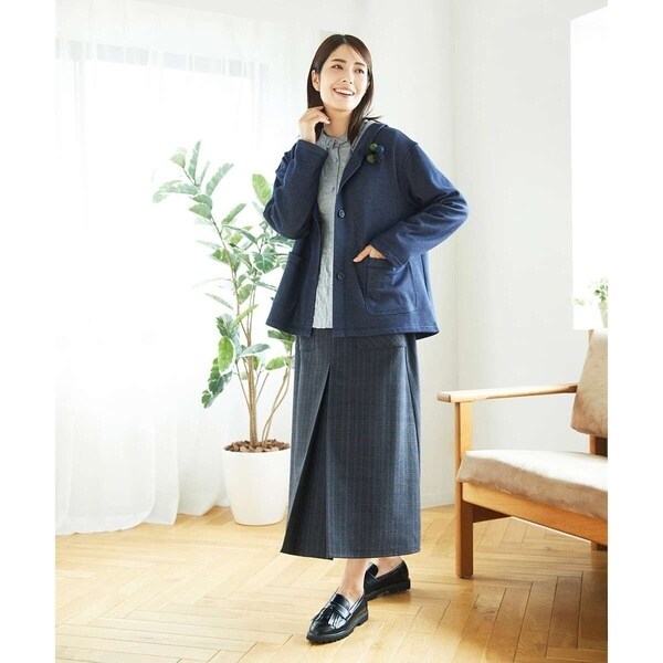 ジャンニ・ロ・ジュディチェ（GIANNI LO GIUDICE）/[洗える]レーヨン混ストレッチチェックスカート_10