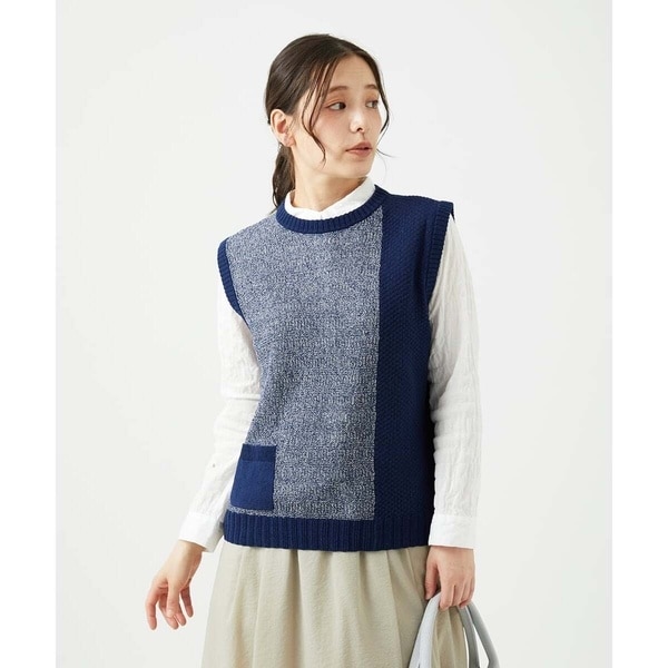 ジャンニ・ロ・ジュディチェ（GIANNI LO GIUDICE）/[洗える]コットン杢ニットベスト