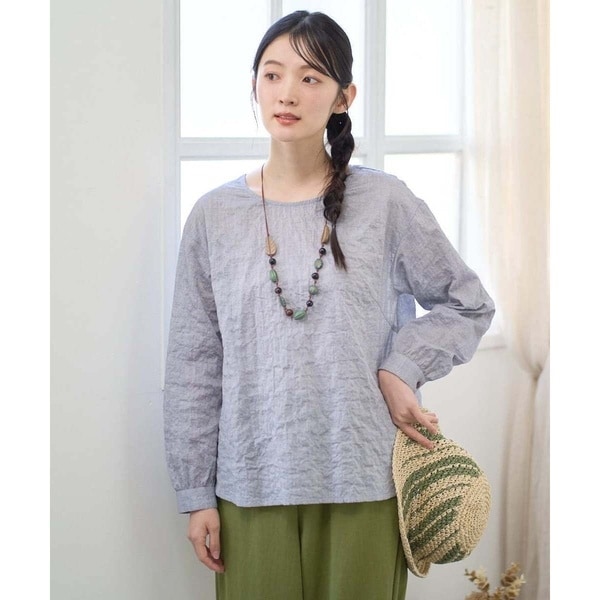 ジャンニ・ロ・ジュディチェ（GIANNI LO GIUDICE）/[洗える・日本製]シャーリングシャンブレーブラウス