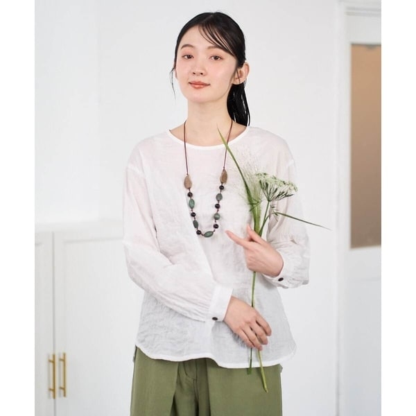 ジャンニ・ロ・ジュディチェ（GIANNI LO GIUDICE）/[洗える・日本製]シャーリングシャンブレーブラウス_1