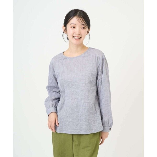 ジャンニ・ロ・ジュディチェ（GIANNI LO GIUDICE）/[洗える・日本製]シャーリングシャンブレーブラウス_4