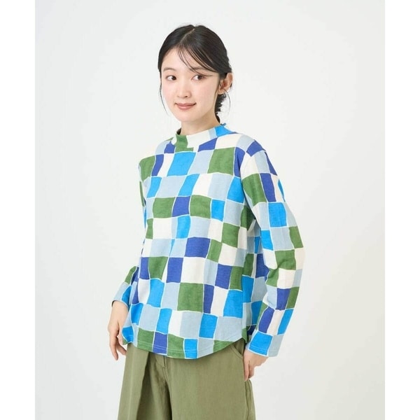 ジャンニ・ロ・ジュディチェ（GIANNI LO GIUDICE）/[洗える・日本製]コットン天竺ブロックチェックプリントカットソー