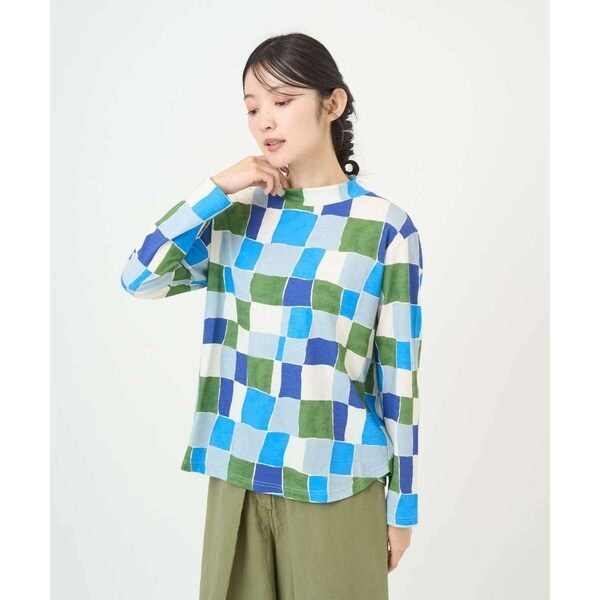 ジャンニ・ロ・ジュディチェ（GIANNI LO GIUDICE）/[洗える・日本製]コットン天竺ブロックチェックプリントカットソー_2
