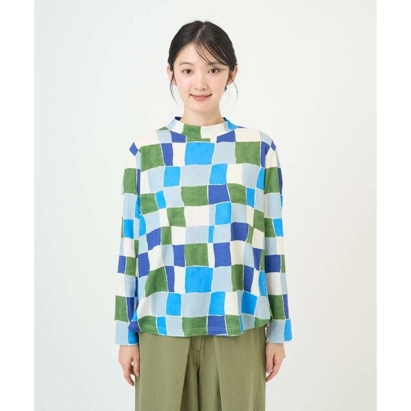 ジャンニ・ロ・ジュディチェ（GIANNI LO GIUDICE）/[洗える・日本製]コットン天竺ブロックチェックプリントカットソー_3