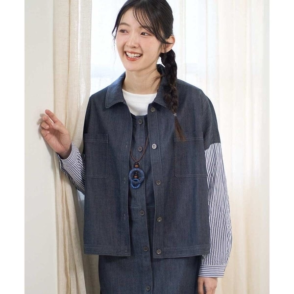 ジャンニ・ロ・ジュディチェ（GIANNI LO GIUDICE）/[洗える]スラブシャンブレーデニムブルゾン