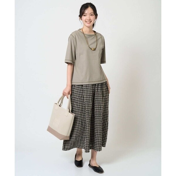 ジャンニ・ロ・ジュディチェ（GIANNI LO GIUDICE）/[洗える]リネンコットンギンガムチェックスカート_5