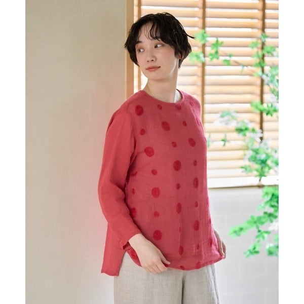 ジャンニ・ロ・ジュディチェ（GIANNI LO GIUDICE）/[洗える]からみ織りドット刺繍プルオーバーブラウス