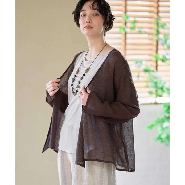 ジャンニ・ロ・ジュディチェ（GIANNI LO GIUDICE）/[洗える]リネンからみ織りカーディガン