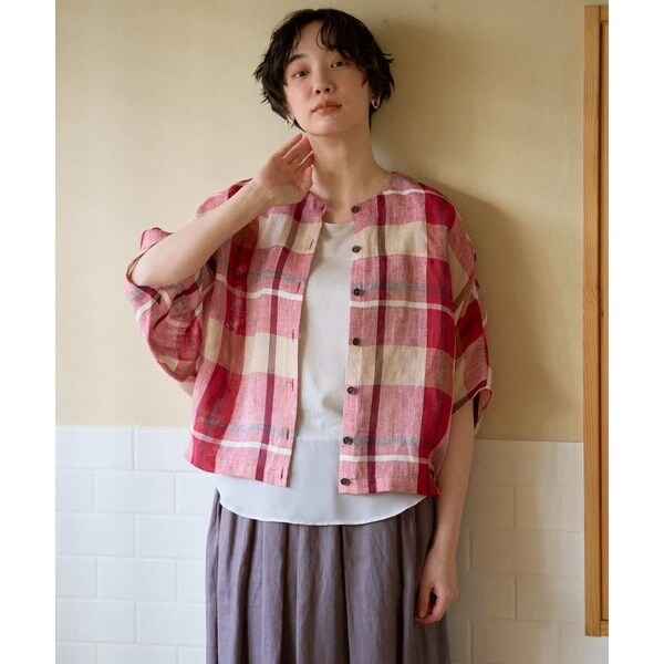 ジャンニ・ロ・ジュディチェ（GIANNI LO GIUDICE）/[洗える・日本製]先染めチェックドルマンブラウス_9