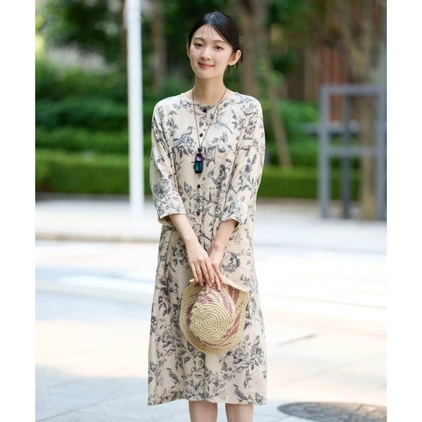ジャンニ・ロ・ジュディチェ（GIANNI LO GIUDICE）/[洗える]淡彩フラワープリントワンピース