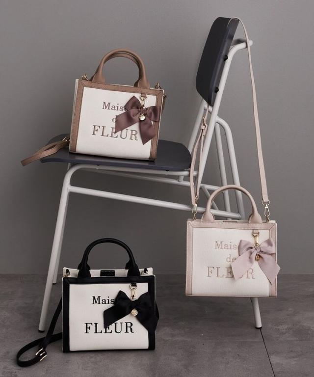 メゾン ド フルール（Maison de FLEUR）/ロゴ刺繍キャンバス2Wayトートバッグの通販は 7,728円