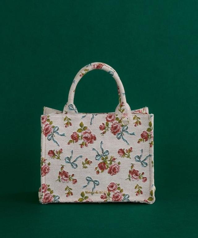メゾン ド フルール（Maison de FLEUR）/ローズリボン柄ゴブランスクエアトートSバッグ
