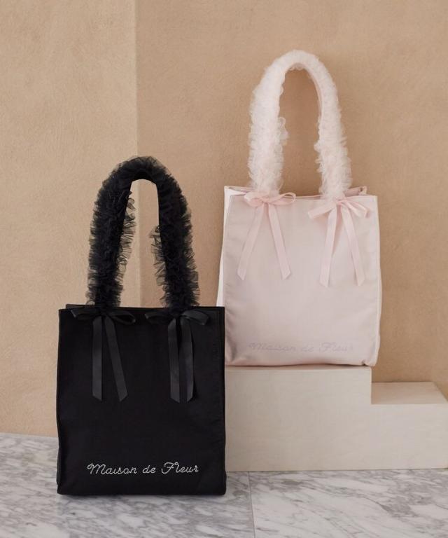 メゾン ド フルール（Maison de FLEUR）/チュールハンドルスクエアトートバッグ
