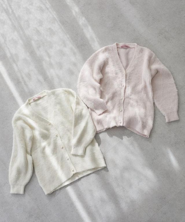 メゾン ド フルール（Maison de FLEUR）/フェザーヤーンカーディガン