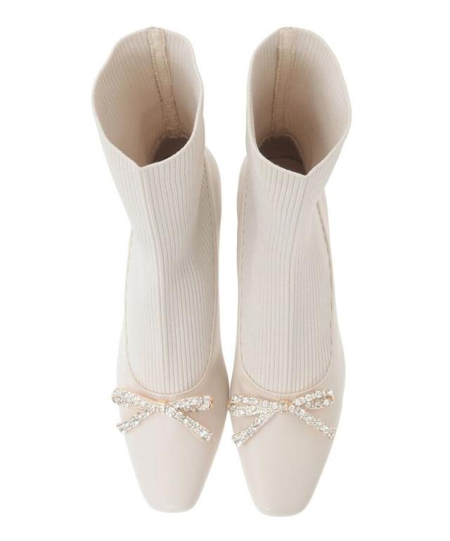 メゾン ド フルール（Maison de FLEUR）/リボンビジューニットブーツ_8