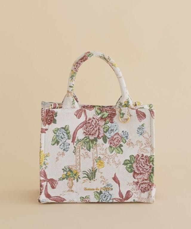 【NEW】メゾン ド フルール（Maison de FLEUR）/フラワーガーデン柄ゴブラン2Wayスクエアトート
