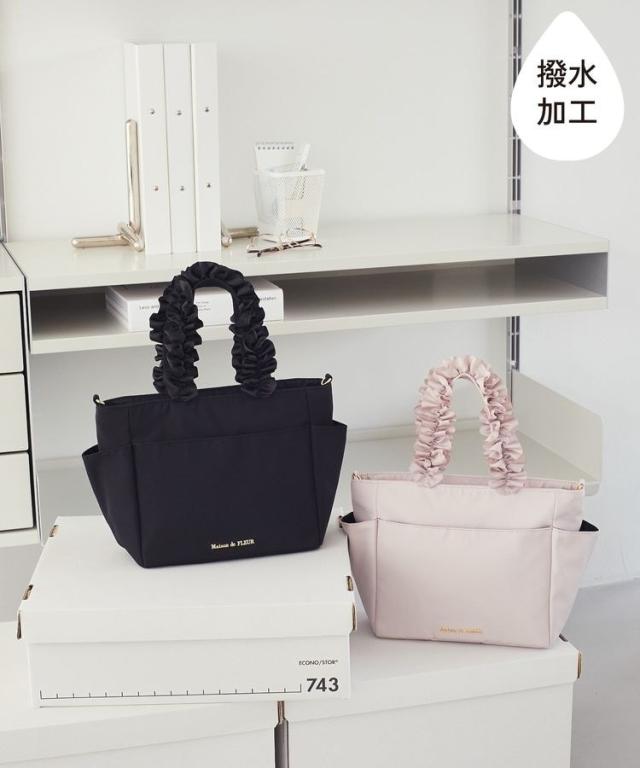 メゾン ド フルール（Maison de FLEUR）/撥水加工フリルハンドル2Wayトートバッグ