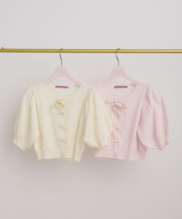 メゾン ド フルール（Maison de FLEUR）/ローズニット半袖カーディガン