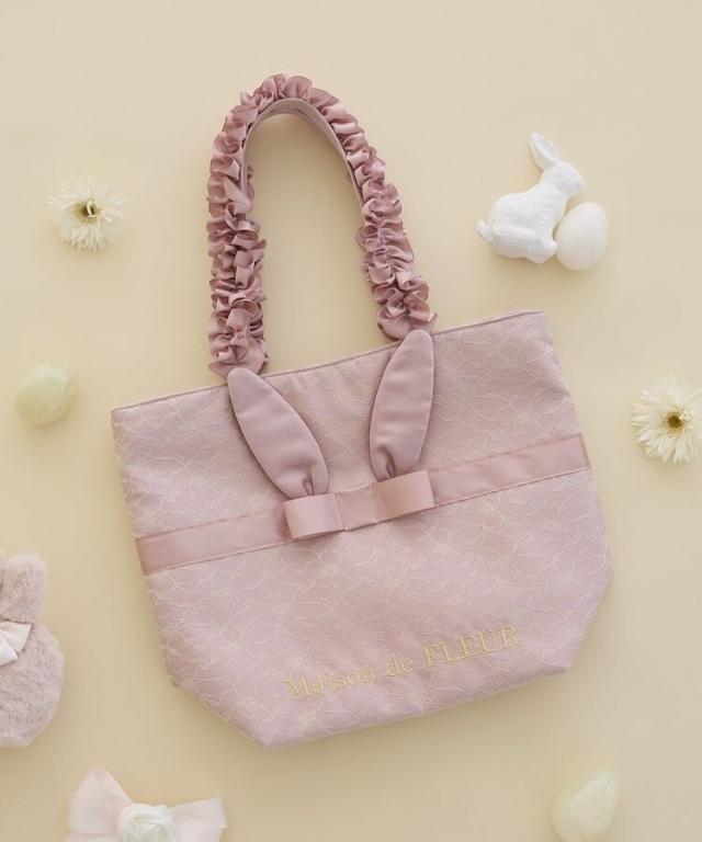 メゾン ド フルール（Maison de FLEUR）/【A4対応】ラビットフリルハンドルトートバッグ_3